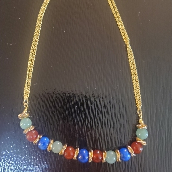 Vintage gold plated beaded necklace - Picture 2 of 5